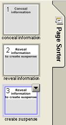 The amount of information revealed remains unique to each page. Notebook software remembers this information whenever you switch pages or reopen your Notebook file.