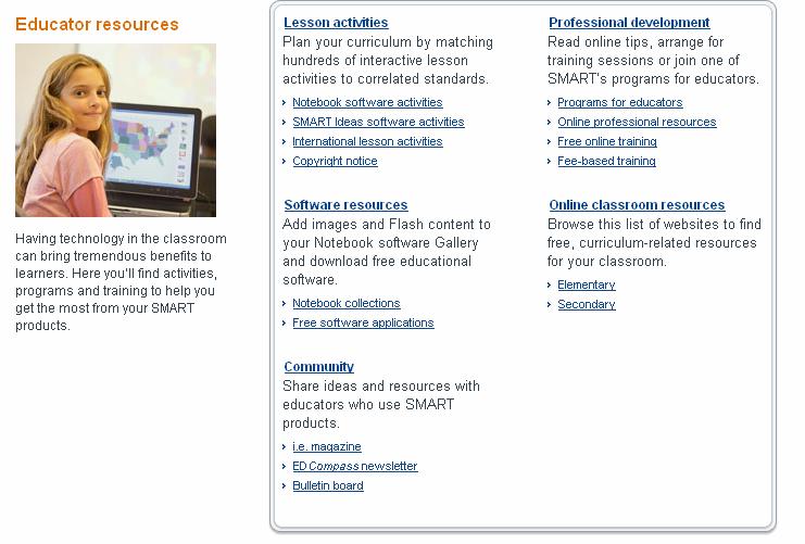 Educational Resources http://education.smarttech.com/ste/en-us/ed+resource/ There are also MANY teacher-created Smart Notebook lessons that can be found and downloaded from the Web for free!