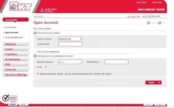 2.3. Account Statements In this page you can check all the transactions performed from your accounts.