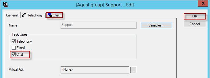 We now need to configure the Agent profiles to use the IP Office Contact Center s Chat feature.
