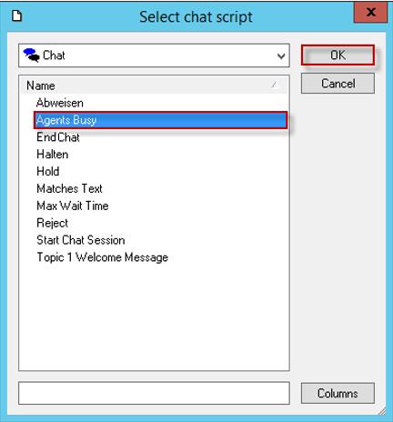 This will be configured using a Chat script (1 script) element.