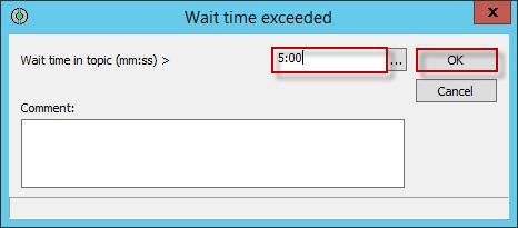 A Wait time exceeded element will be used to set the time period.