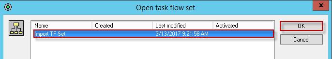 19. Click Task flow set and then