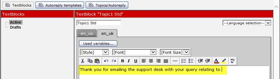 Avaya IP Office Contact Center Task Based Guide- Email & Chat Services In this example, a text block will be added that will include a number of variables.