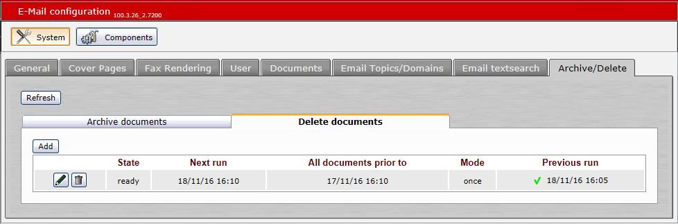 Configure the delete task as you would an archive