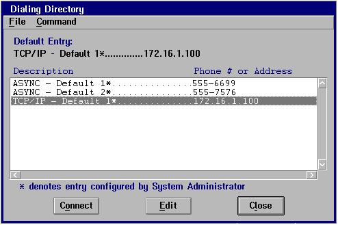 40 RemoteWare OS/2 Client User s Guide Using the Dialing Directory The Client Dialing Directory allows you to customize the connection options available to connect to the Server.