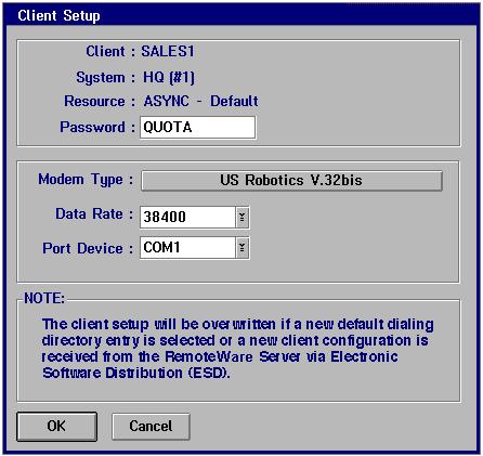 46 RemoteWare OS/2 Client User s Guide Setting up the Client A Client s password is one level of security that permits a connection with specific Servers.