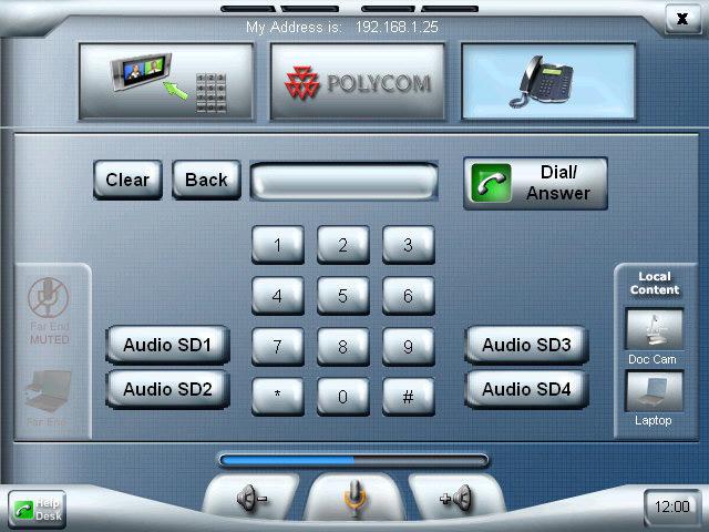 Using the Touch Panel Speed Dialing Audio Calls To speed dial an audio call when you are using the Classic UI: 1 Touch Audio Dial. The Audio Dial screen for the Classic UI appears.