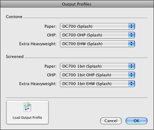 PROFILE MANAGEMENT 15 Output profiles When you print a job to the EFI Splash RPX-iii with the Output Profile option (see Output Profile on page 59) set to Printer s Default rather than a specific
