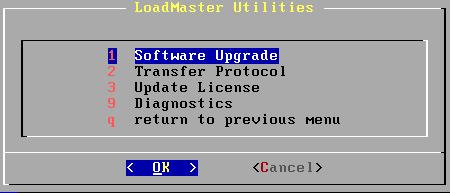 Software Upgrade Using this option, patches for the operating software of the LoadMaster may be installed or removed.
