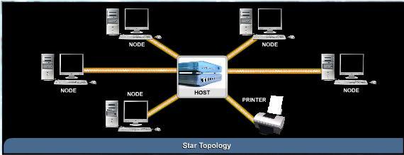 Network setting A star network must have a host which acts as the centre The host can be a server, hub or router In a star network, every node