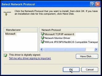 30 COMPUTER NETWORKS AND COMMUNICATIONS Once inside the Protocol dialog