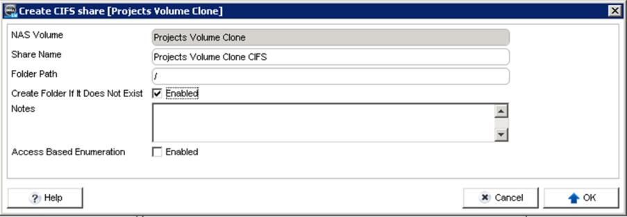 A CIFS Share is now created within the new clone called Project Volume Clone CIFS.