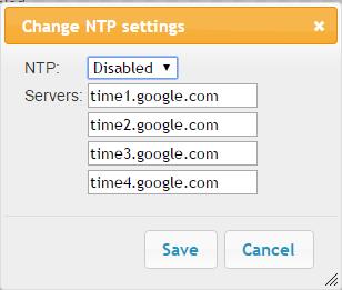 Use this option only if the camera is not registered to an Intellio server! The default values are as follows: Enabled: Disabled Server addresses: time1.google.com time2.google.com time3.google.com time4.