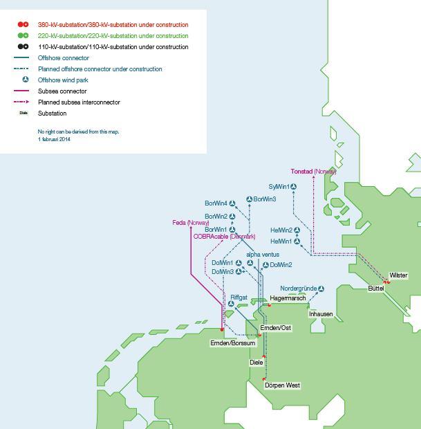Offshore grid expansion GER EUR 5-6 billion over the next ten years Projects Capacity (MW) Under construction/awarded Operational (planned) BorWin2 800 (DC) DolWin1 800