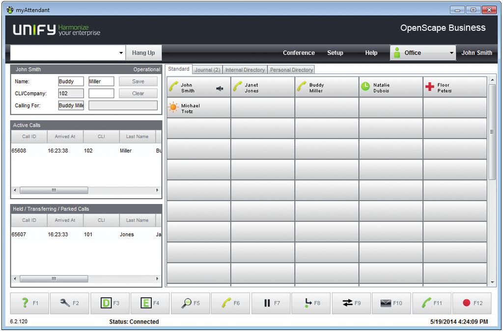 myattendant myattendant is a user-friendly attendant console and optimally combines telephone functions with OpenScape Business UC functions.