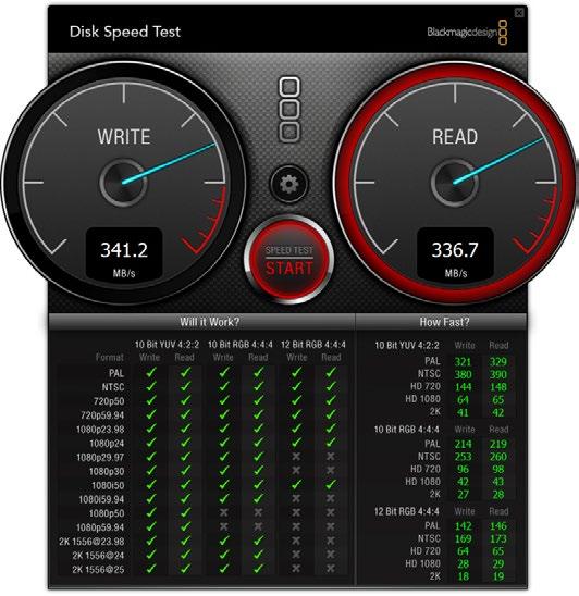 Test the performance of your media drives with a single click of the 'start' button! Disk Speed Test will even show you how many streams of video your storage is capable of handling.