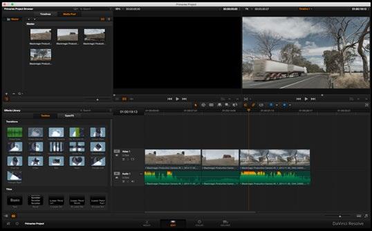 32 Using DaVinci Resolve To start editing your clips, you ll need to create a new timeline. The timeline is the stage upon which all your editing will take place. The edit page.