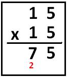 Again, you multiply from the top right and move left, so first calculation is 1 x 5.