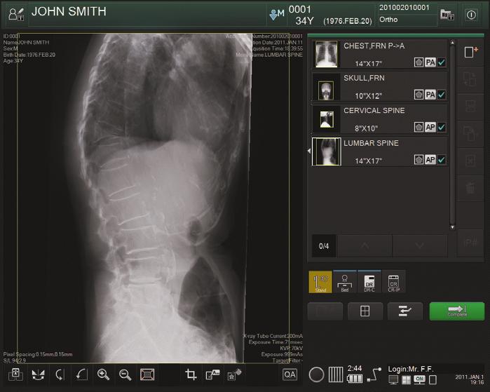 The large image display area on the user interface enables easy checking of diagnostic images while