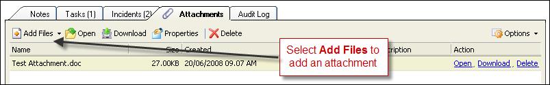 Select a file and click Open to attach the document and return to the details tab.