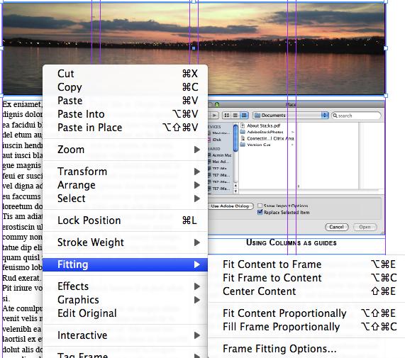 Page 10 Content Fitting InDesign has an excellent feature called fitting.