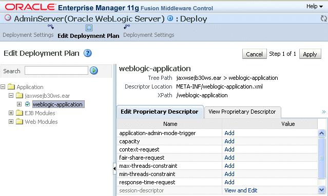 To edit the deployment plan, possibly to add advanced deployment options, click Edit Deployment Plan. If you do so, the Edit Deployment Plan screen is displayed, as shown in Figure 5 5.