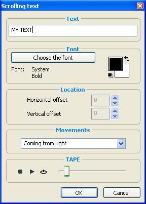 Text wizard The text wizard allows to write easily a text on your matrix. You can make either static or scrolling text, choose the font, the background color.
