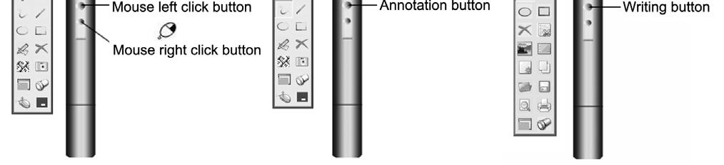 The stylus E-Pen s tip is pressure triggered and functions in the same way as the operational button.