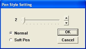Choose pen colour: select pen colour for annotation and writing. Choose pen width: select line width for annotation and writing. Normal pen and soft-pen selection is available in the pop up window.