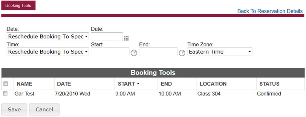 Under Booking Tools, you can change the date and/or start & ends times of your AV
