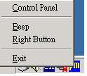 Chapter 4 Installing Software for 5000 Boards PenMount Monitor Menu Icon The PenMount monitor icon (PM) appears in the menu bar of the Windows 98 system after the Windows 98 USB driver is installed.