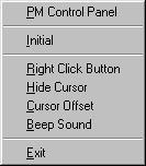 Chapter 3 Installing Software for 9000 Boards PenMount Monitor Menu Icon The PenMount monitor icon (PM) appears in the menu bar of Windows 95 system when you turn on PenMount Monitor in PenMount