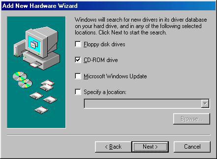 Choose CD-ROM drive to assign the route for the Windows 98 CD. 5.
