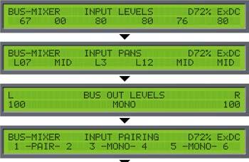 FRONT PANEL MODES BUSMIX MODE Pressing BUSMIX will cause the metering to show the level of the bus mixer s inputs.