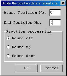 * Clicking this button while multiple rows are selected in the position data input area will cause the software to automatically populate the Start Position No. and End Position No. field.