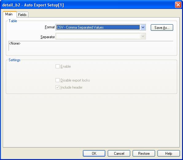 9. Open the Fields tab. 10. Select the Enabled check box for each data entry field within the Detail Group.