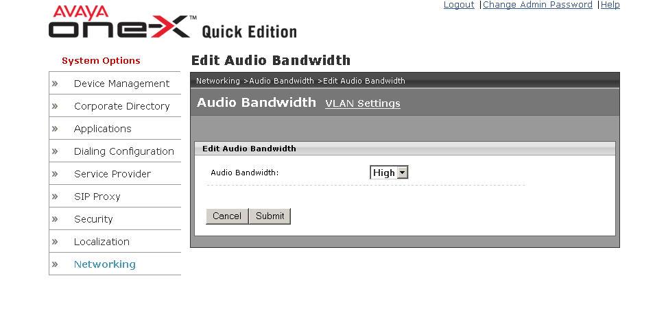 4. Configure Codec preference. For outbound SIP calls, Avaya Quick Edition offers G.711mu, G.711a and G.729a.