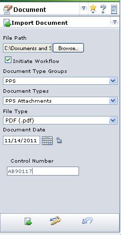 6. Select a Document Type Group from the list of groups. 7. Select a Document Type. 8.