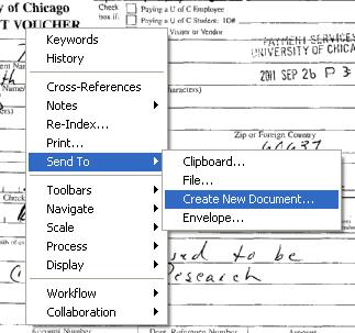 Create a New Document You can create a new document from an existing document. Suppose you scanned in the receipts and enclosure as a single document.