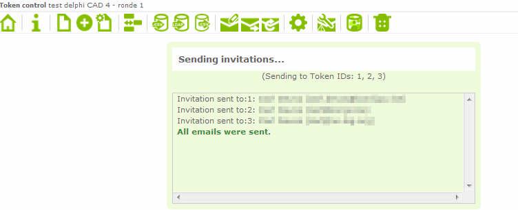 After you have activated your survey, you can send the invitations: 1. Click on the Send email invitations icon 2.