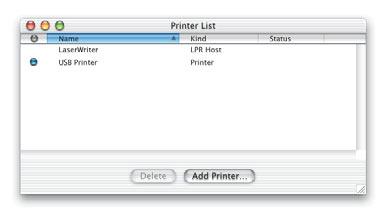 To change the default printer, select a printer in the list and choose Make Default from the Printers menu. Click here to add a printer. For the experienced Mac OS user Where is the Chooser?