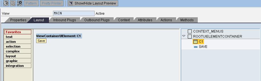 Designing View Go to the layout in view and right click the ROOTUIELEMENTCONTAINER and then choose Insert element.