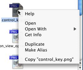 Contextual Menu Control/right-click Exact Contents of Menu Depend on Item