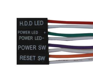 wires carry the LEDs and switch connections from the LEDs and switches