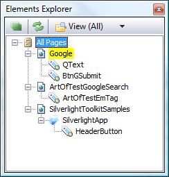 Element Explorer Tool Window Overview The Elements Explorer tool window maintains a list of all Elements within the current project.