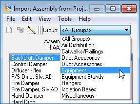 This displays all assemblies available for import. b. Click on the assembly you want to import.