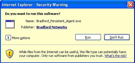 Step 7: Figure 7a Figure 7b The Internet Explorer Security Warning screen asking