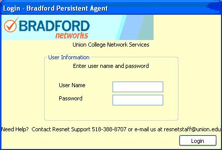 Step 11: Enter your User Name and Password in the fields provided. Then click Login.