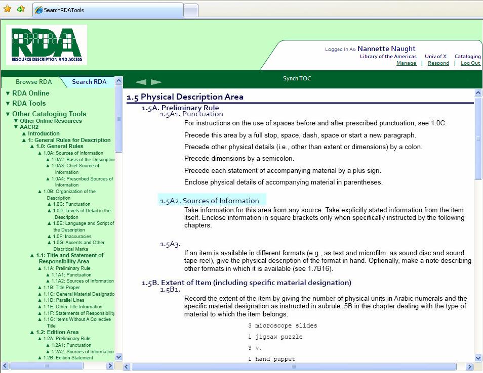 AACR2 to RDA Mapping:... And Click Through to the Old Text of AACR2 Rule(s) Or click the AACR2 Rule number to Go To the this location in AACR2.